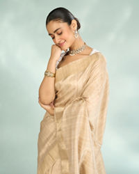 Mohey Women Fawn Festive Resplendence Banarasi Saree