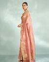 Mohey Women Elegant Pink Silk Saree