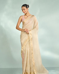 Mohey Women Elegance Unveiled Cream Banarasi Saree