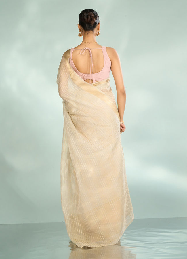 Mohey Women Elegance Unveiled Cream Banarasi Saree