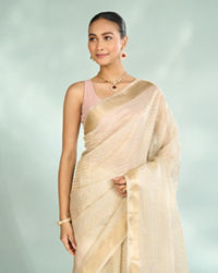 Mohey Women Elegance Unveiled Cream Banarasi Saree