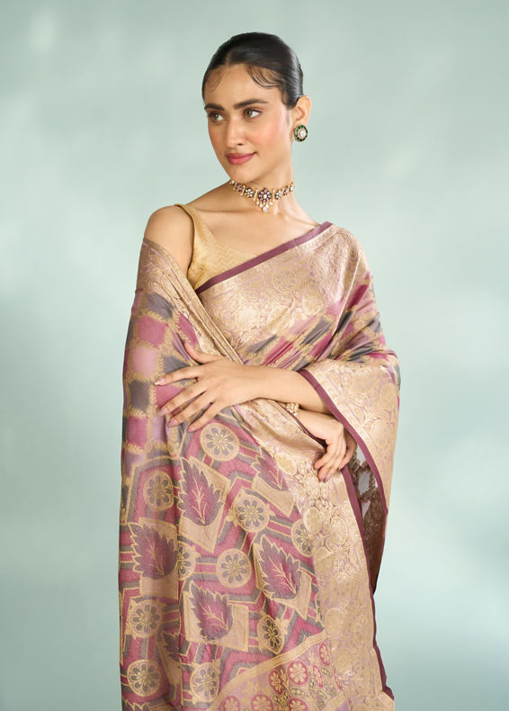Mohey Women Purple Symphony Saree