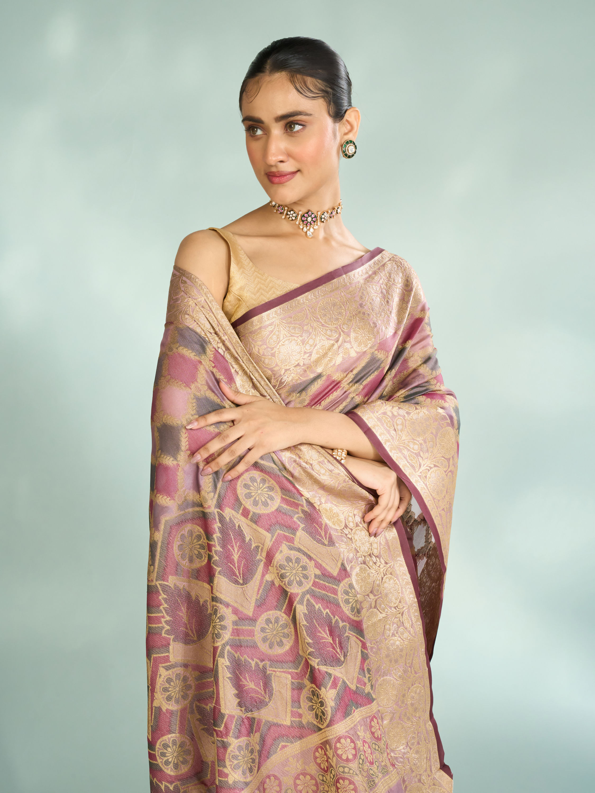 Mohey Women Purple Symphony Saree