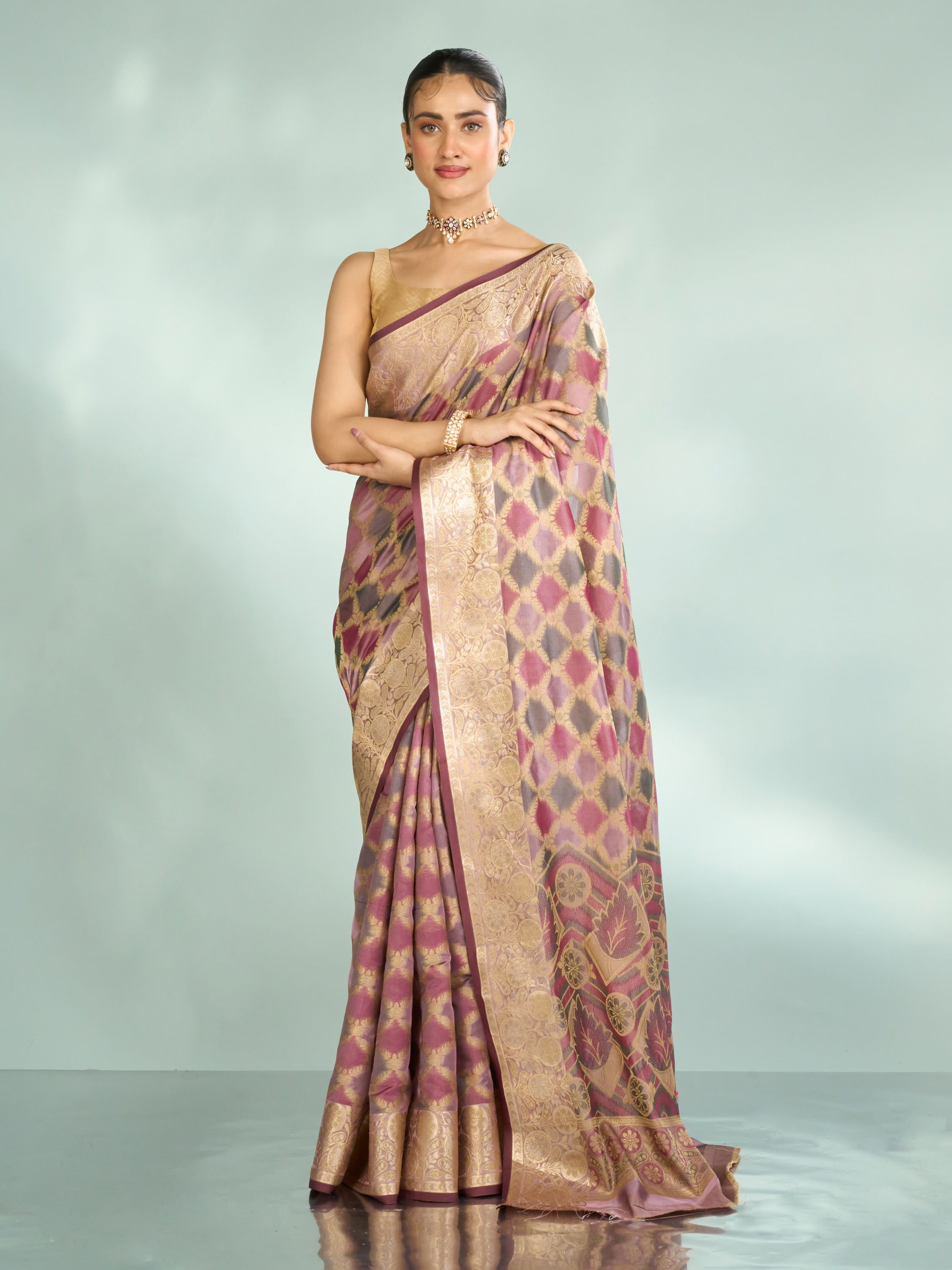 Mohey Women Purple Symphony Saree