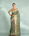 Mohey Women Enchanting Rama Green Saree
