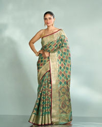 Mohey Women Enchanting Rama Green Saree