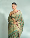 Mohey Women Enchanting Rama Green Saree