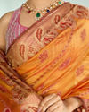Mohey Women Mustard Yellow Festive Saree