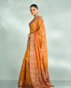 Mohey Women Mustard Yellow Festive Saree