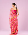 Mohey Women Elegant Pink Chiffon Saree