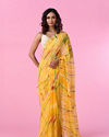 Mohey Women Mustard Yellow Chiffon Saree