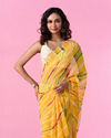 Mohey Women Mustard Yellow Chiffon Saree