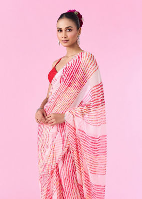 Mohey Women Radiant Rani Pink Chiffon Saree