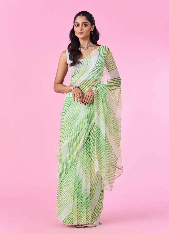 Mohey Women Emerald Elegance Chiffon Saree