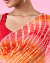 Mohey Women Orange Chiffon Wonder Saree