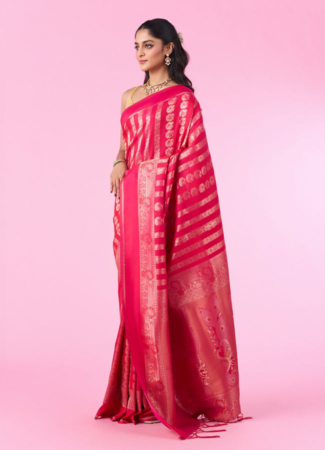 Mohey Women Pink Hue Banarasi Saree