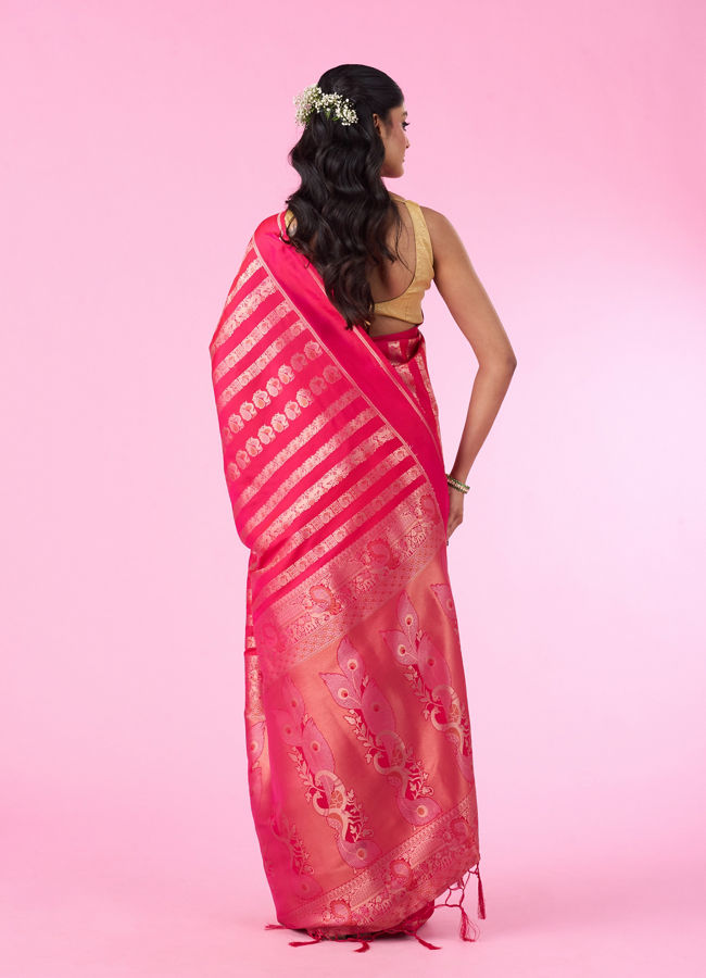 Mohey Women Pink Hue Banarasi Saree