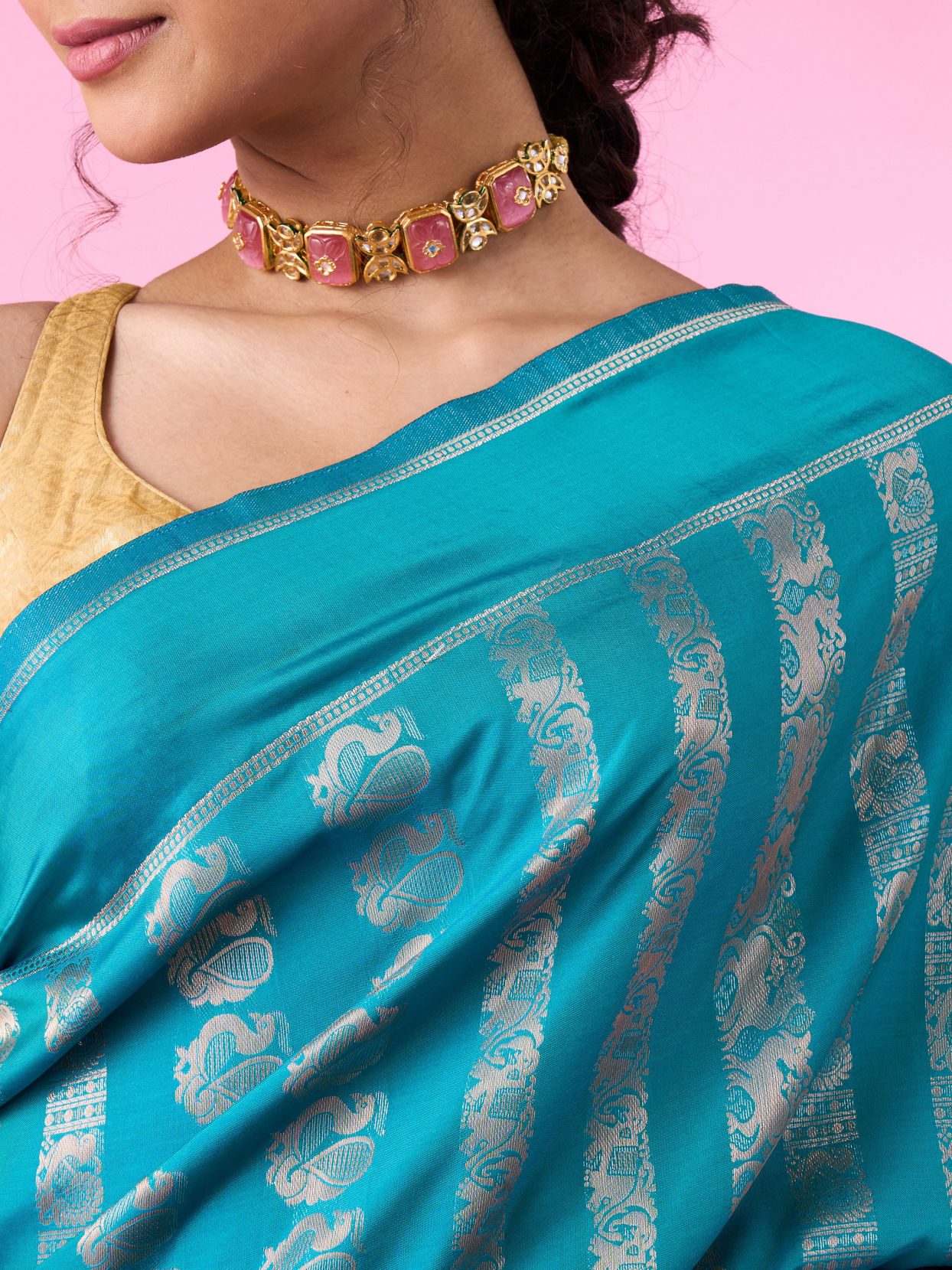 Mohey Women Emerald Elegance Banarasi Saree