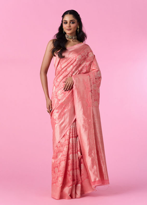 Mohey Women Gajree Pink Elegance Saree