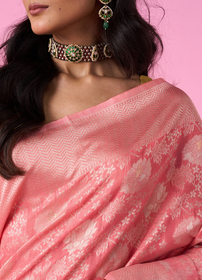 Mohey Women Gajree Pink Elegance Saree