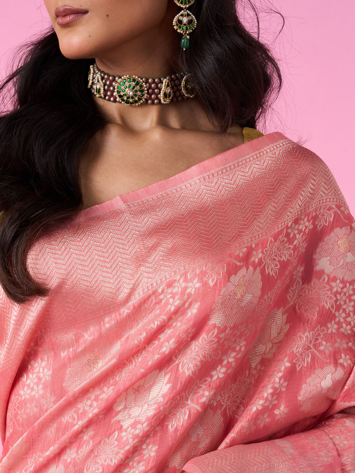 Mohey Women Gajree Pink Elegance Saree