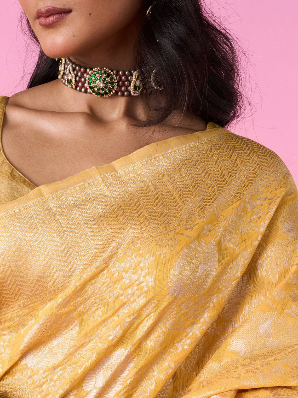 Mohey Women Radiant Yellow Saree