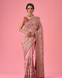 Mohey Women Pink Heavy Art Silk Saree