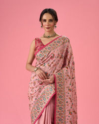 Mohey Women Pink Heavy Art Silk Saree