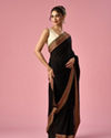 Mohey Women Black Art Silk Saree with Stone Work