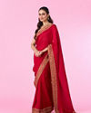 Mohey Women Majestic Radiance Red Saree