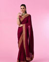 Wine Elegance Art Silk Saree