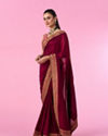 Mohey Women Wine Elegance Art Silk Saree