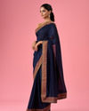 Mohey Women Indigo Blue Luminaire Saree