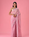 Elegant Pink Georgette Saree