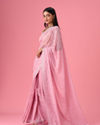 Mohey Women Elegant Pink Georgette Saree