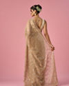 Mohey Women Fawn Organza Saree with Hand Embroidery
