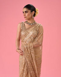 Mohey Women Radiant Beige Subtlety Saree