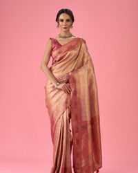 Mohey Women Radiant Rani Pink Banarasi Saree