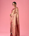 Mohey Women Radiant Rani Pink Banarasi Saree