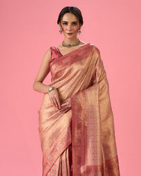 Mohey Women Radiant Rani Pink Banarasi Saree