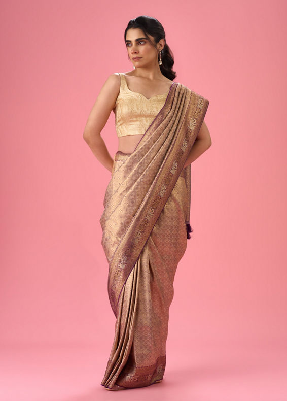 Mohey Women Majestic Purple Elegance Banarasi Saree