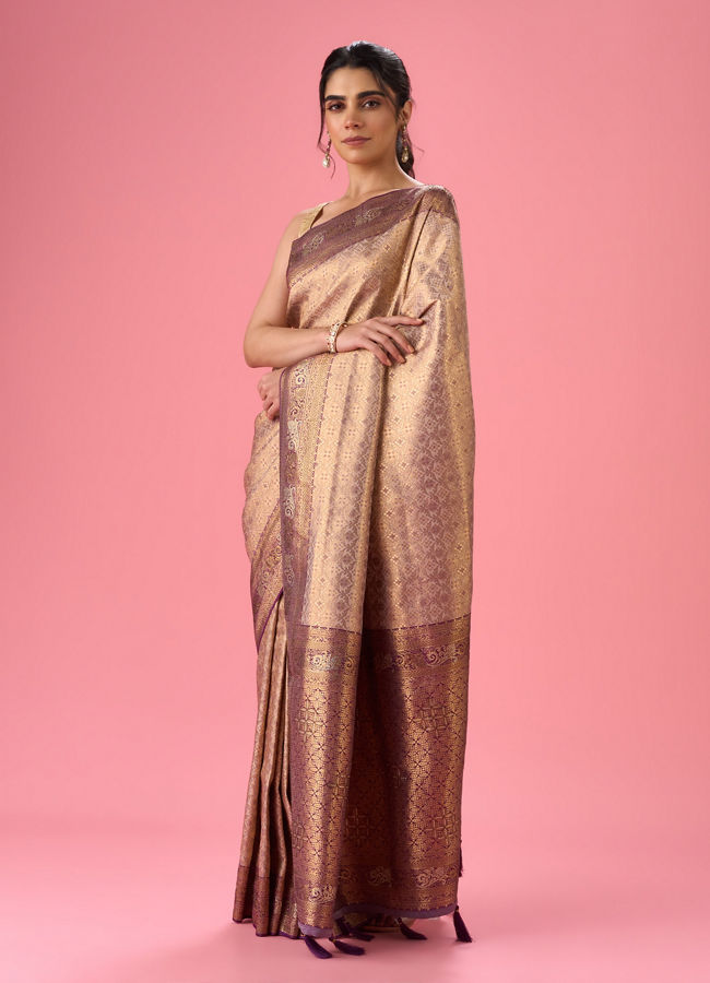 Mohey Women Majestic Purple Elegance Banarasi Saree