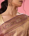 Mohey Women Majestic Purple Elegance Banarasi Saree