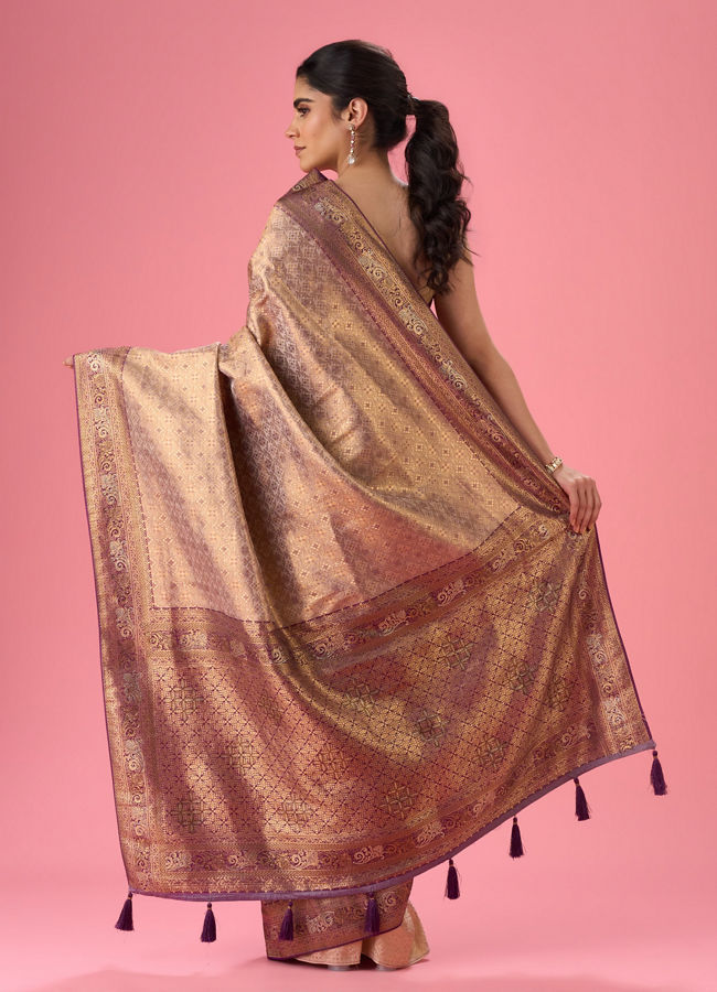 Mohey Women Majestic Purple Elegance Banarasi Saree