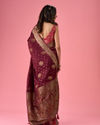 Mohey Women Sensational Wine Elegance Banarasi Saree