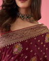 Mohey Women Sensational Wine Elegance Banarasi Saree
