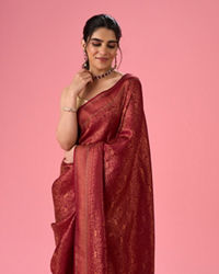 Mohey Women Maroon Hues of Elegance Saree