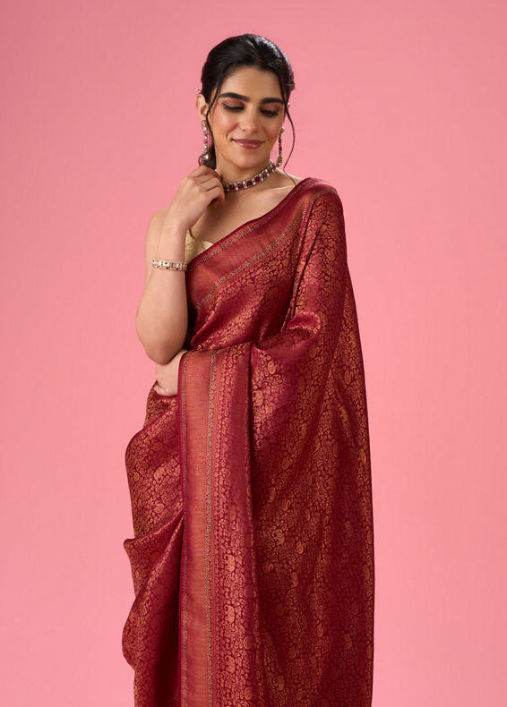Mohey Women Maroon Hues of Elegance Saree