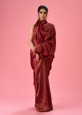 Mohey Women Maroon Hues of Elegance Saree