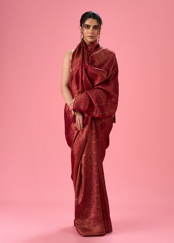 Mohey Women Maroon Hues of Elegance Saree